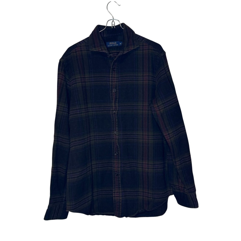 Polo Ralph Lauren Men's Shirt Plaid Flannel Long Sleeve Preppy Brown Medium - Picture 1 of 10